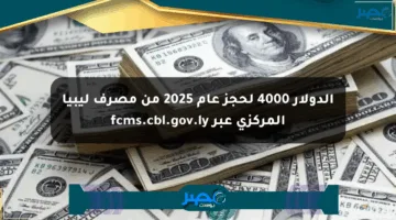 الدولار 4000 لحجز عام 2025 من مصرف ليبيا المركزي عبر fcms.cbl.gov.ly